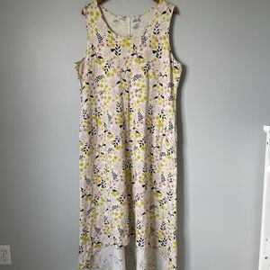 Duluth Trading Co. Maxi Dress Sleeveless Floral Print Yellow Women's Size XL